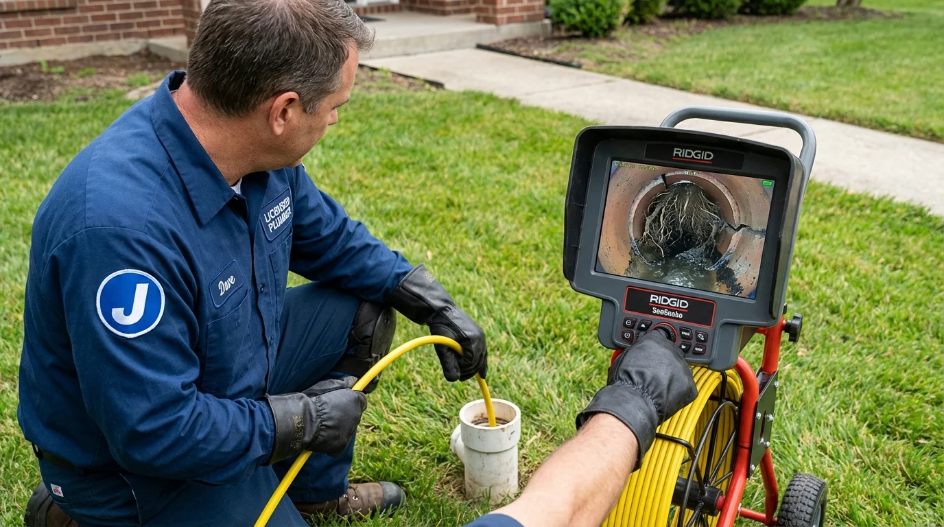 Sewer camera inspection being performed by Johns Plumbing LLC in Ocean View